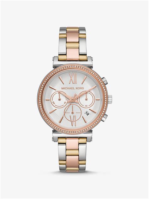 michael kors sofie pavé tri-tone watch|Sofie Pavé Tri.